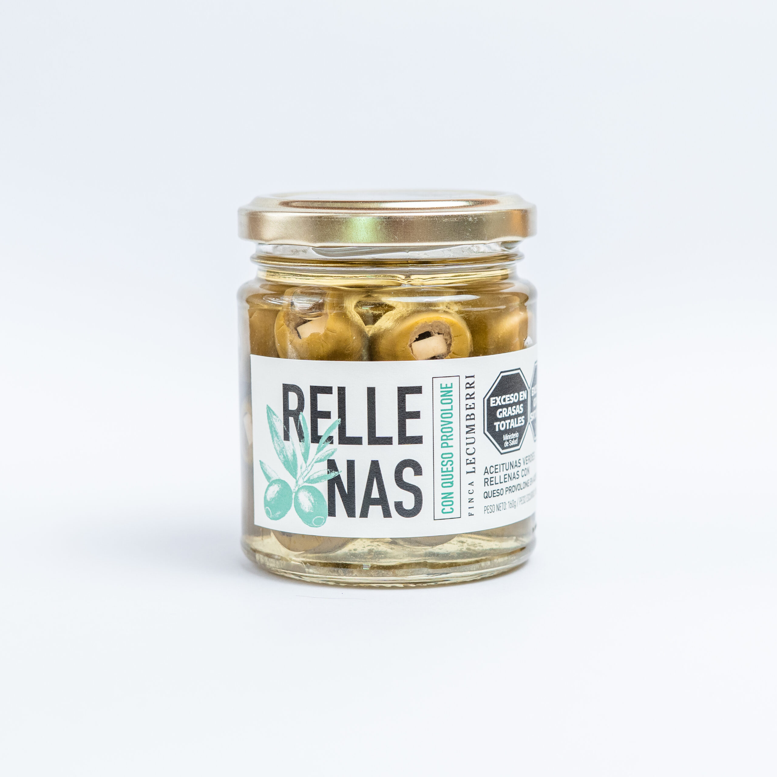 Aceitunas verdes rellenas con QUESO PROVOLONE EN ACEITE / 200gr