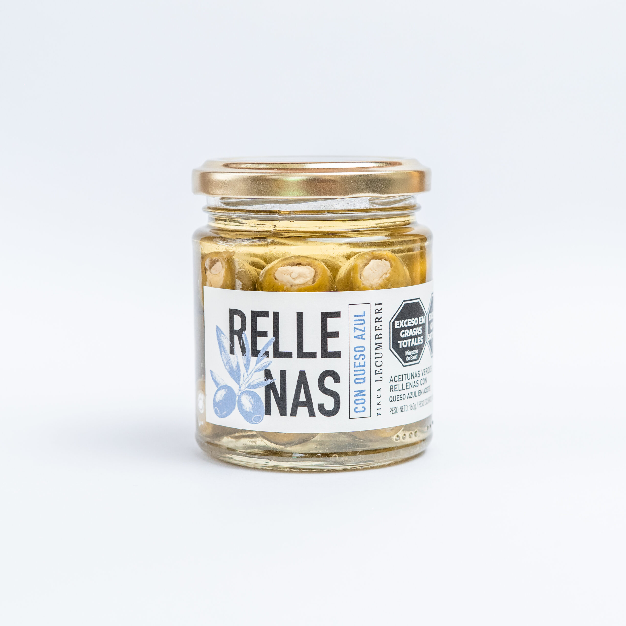 Aceitunas verdes rellenas con QUESO ROQUEFORT EN ACEITE / 200gr