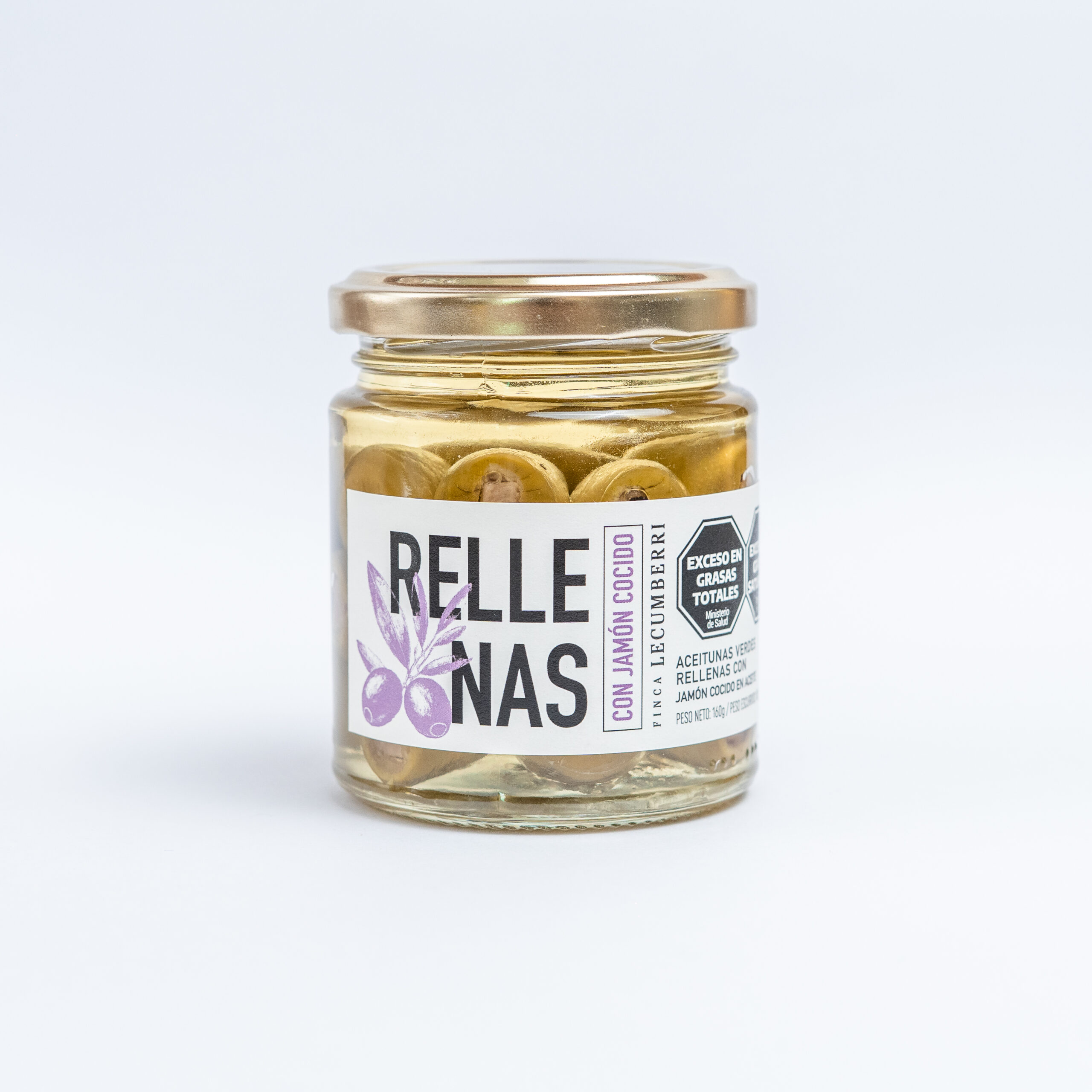 Aceitunas verdes rellenas con JAMON COCIDO EN ACEITE / 200gr