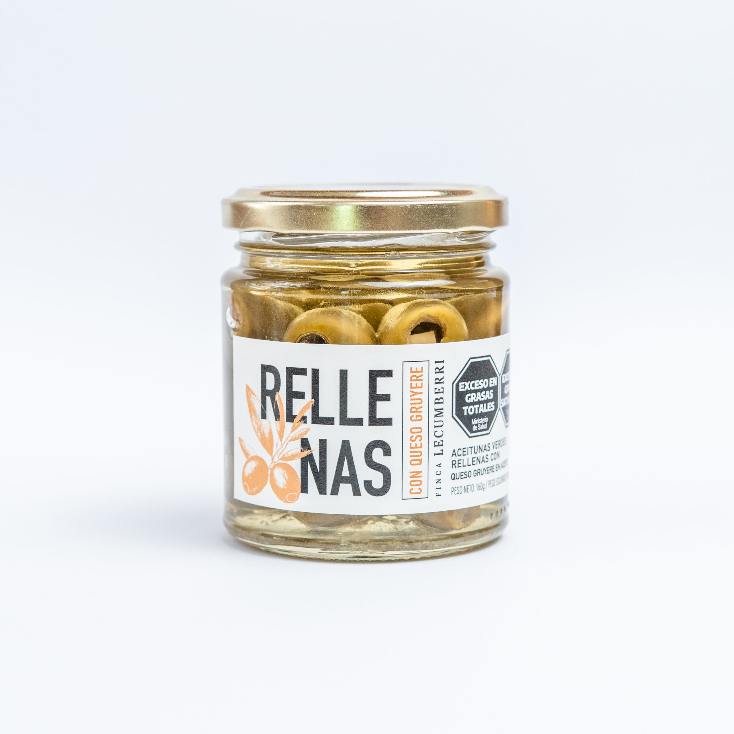 Aceitunas verdes rellenas con QUESO GRUYERE EN ACEITE / 200gr